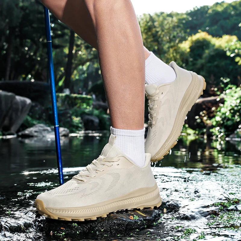 2026 New Arrival Mens Hiking Shoes Breathable Lace Up Trekking Male Cushioning Outdoor Climbing Tourism Sneakers for Men